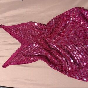 Pink Sequin Sleeveless Top